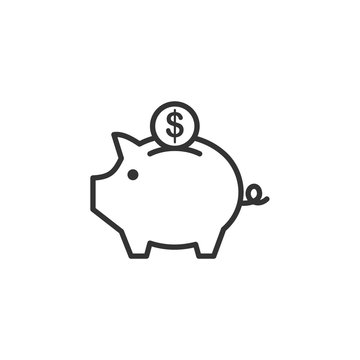 Piggy bank icon template black color editable. Piggy bank symbol Flat vector sign isolated on white background. Simple vector illustration for graphic and web design.