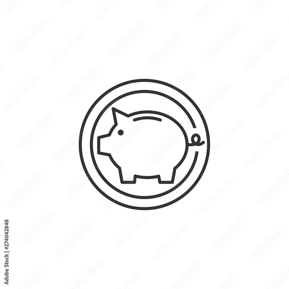 Aufkleber piggy bank icon template black color editable. piggy bank symbol flat vector sign isolated on white 