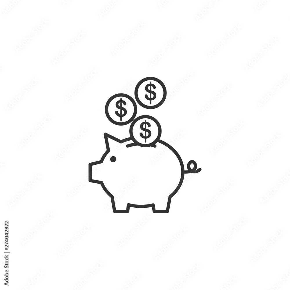 Aufkleber piggy bank icon template black color editable. piggy bank symbol flat vector sign isolated on white 