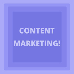 Handwriting text writing Content Marketing. Concept meaning involves creation and sharing of online material as videos Pattern of Concentric Square photo in Pastel Blue with Same Center Point.