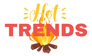 Hot latest trends flat vector poster template