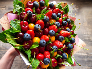 bright bouquet of fresh berries