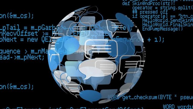 Message bubble icon and program codes
