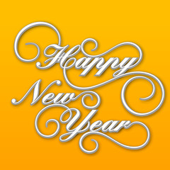 Stylish Happy New Year text design.