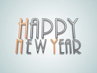 Stylish Happy New Year text design.