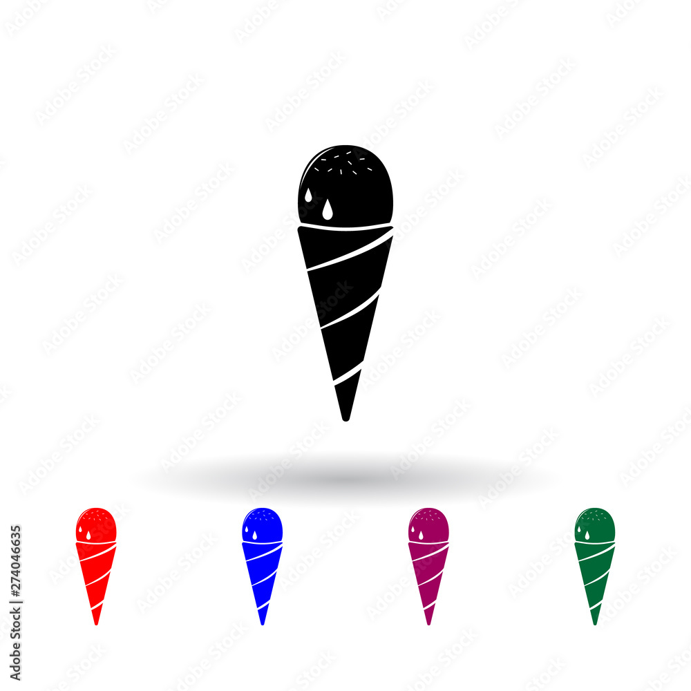 Poster ice cream multi color icon. elements of beach holidays set. simple icon for websites, web design, mo