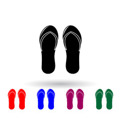 Beach sneakers multi color icon. Elements of beach holidays set. Simple icon for websites, web design, mobile app, info graphics