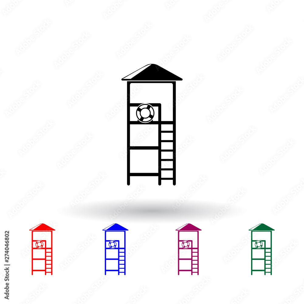 Aufkleber observation deck on the beach multi color icon. elements of beach holidays set. simple icon for webs