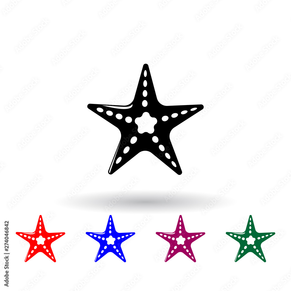 Poster starlet multi color icon. elements of beach holidays set. simple icon for websites, web design, mobi