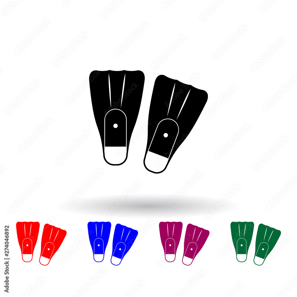 Aufkleber flippers multi color icon. elements of beach holidays set. simple icon for websites, web design, mob