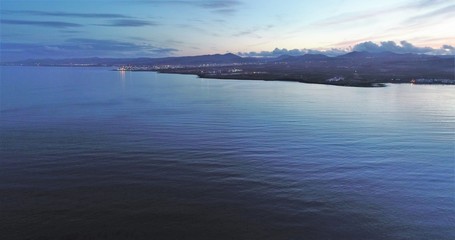 sunset from the ocean on atlantic island