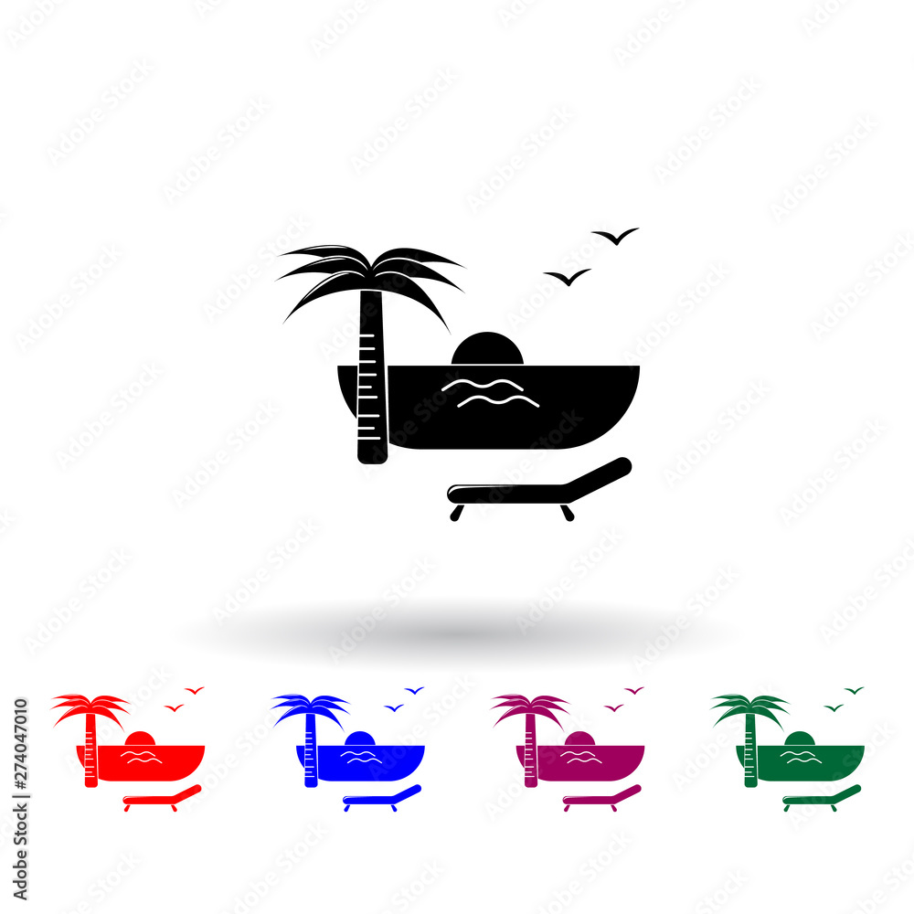 Poster beach multi color icon. elements of beach holidays set. simple icon for websites, web design, mobile