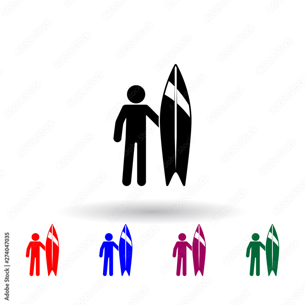 Aufkleber surfer multi color icon. elements of beach holidays set. simple icon for websites, web design, mobil