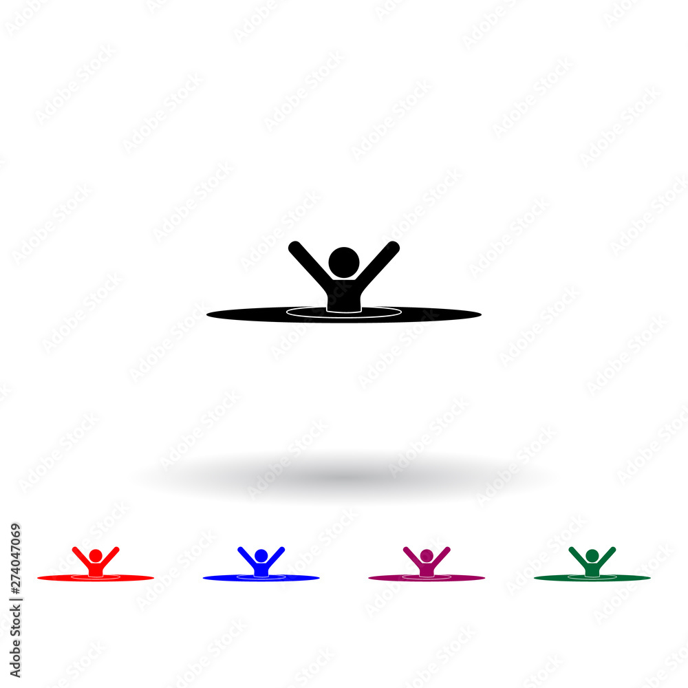 Aufkleber sinking at sea multi color icon. elements of beach holidays set. simple icon for websites, web desig