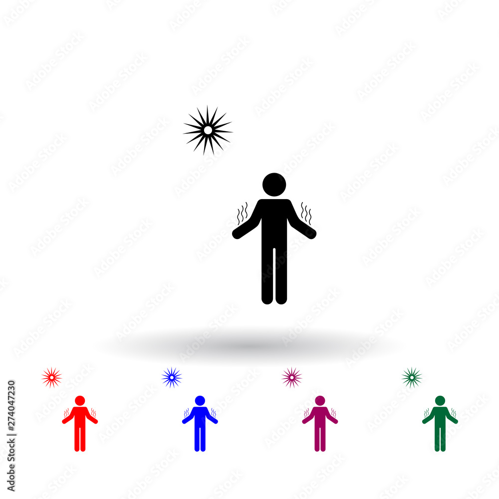 Poster burn out of the sun multi color icon. elements of beach holidays set. simple icon for websites, web 