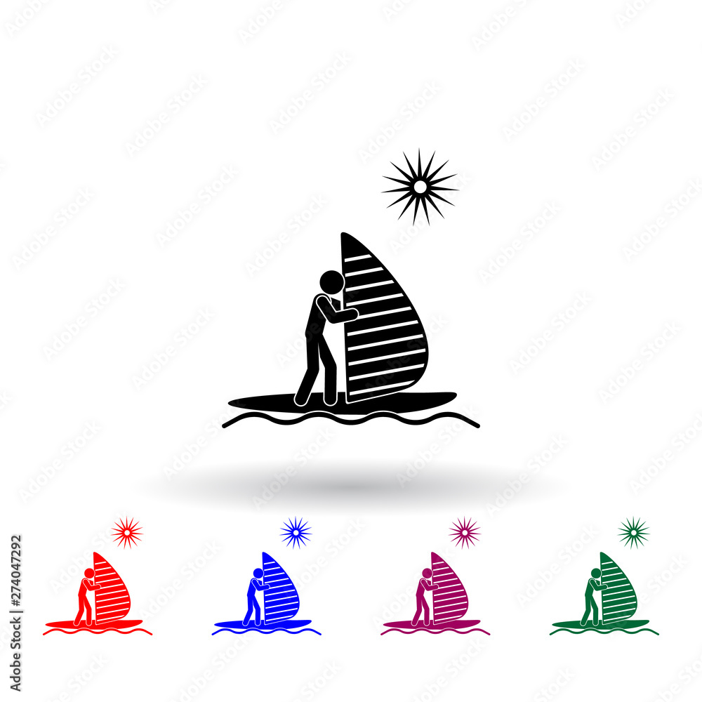 Poster go sailing multi color icon. elements of beach holidays set. simple icon for websites, web design, m