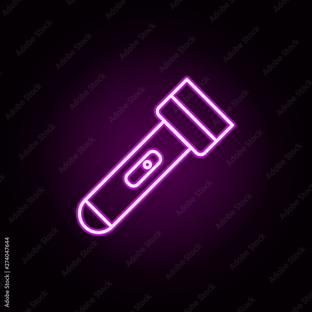 Poster lamp neon icon. elements of camping set. simple icon for websites, web design, mobile app, info grap