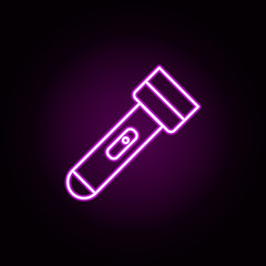 lamp neon icon. Elements of camping set. Simple icon for websites, web design, mobile app, info graphics