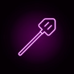 shovel neon icon. Elements of camping set. Simple icon for websites, web design, mobile app, info graphics