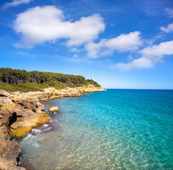 Cala de roca Plana beach in Tarragona