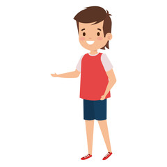 happy student boy comic character