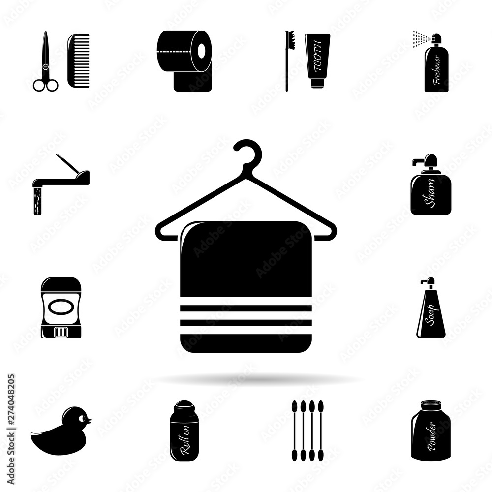 Poster towel on a hanger icon. universal set of bathroom for website design and development, app developmen