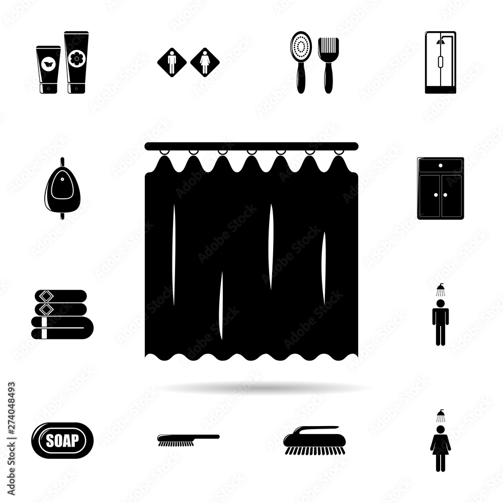 Poster curtains in the bathroom icon. universal set of bathroom for website design and development, app dev