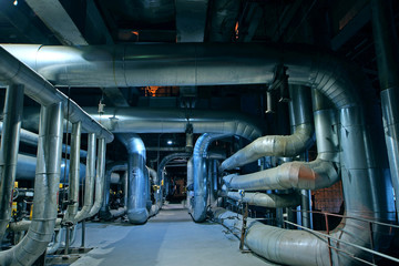 Industrial Steel pipelines, valves, cables and walkways