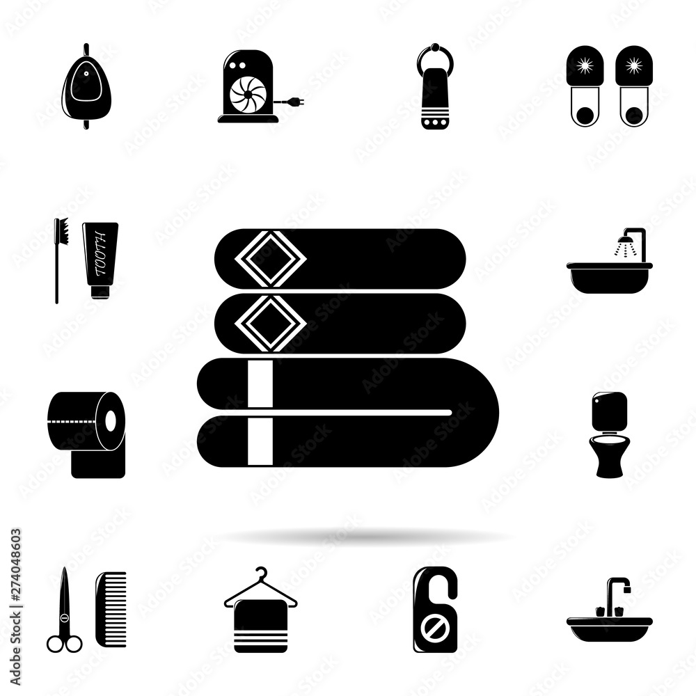 Poster a stack of towels icon. universal set of bathroom for website design and development, app developmen
