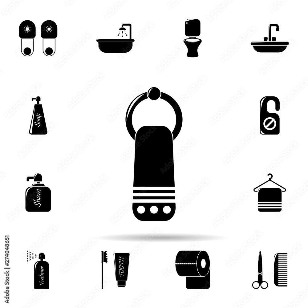 Poster towel on a hanger icon. universal set of bathroom for website design and development, app developmen
