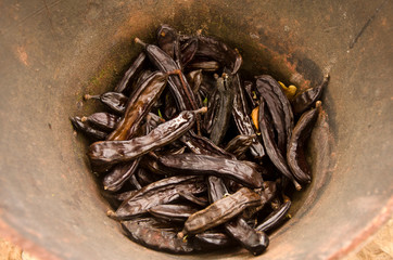 Carob pods from the trees in Ibiza