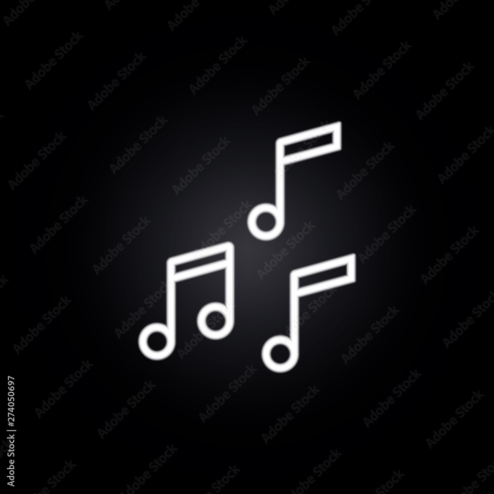 Poster notes, melody neon icon. elements of carnival and amusement set. simple icon for websites, web desig