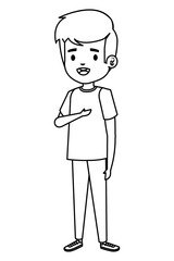 happy student boy comic character