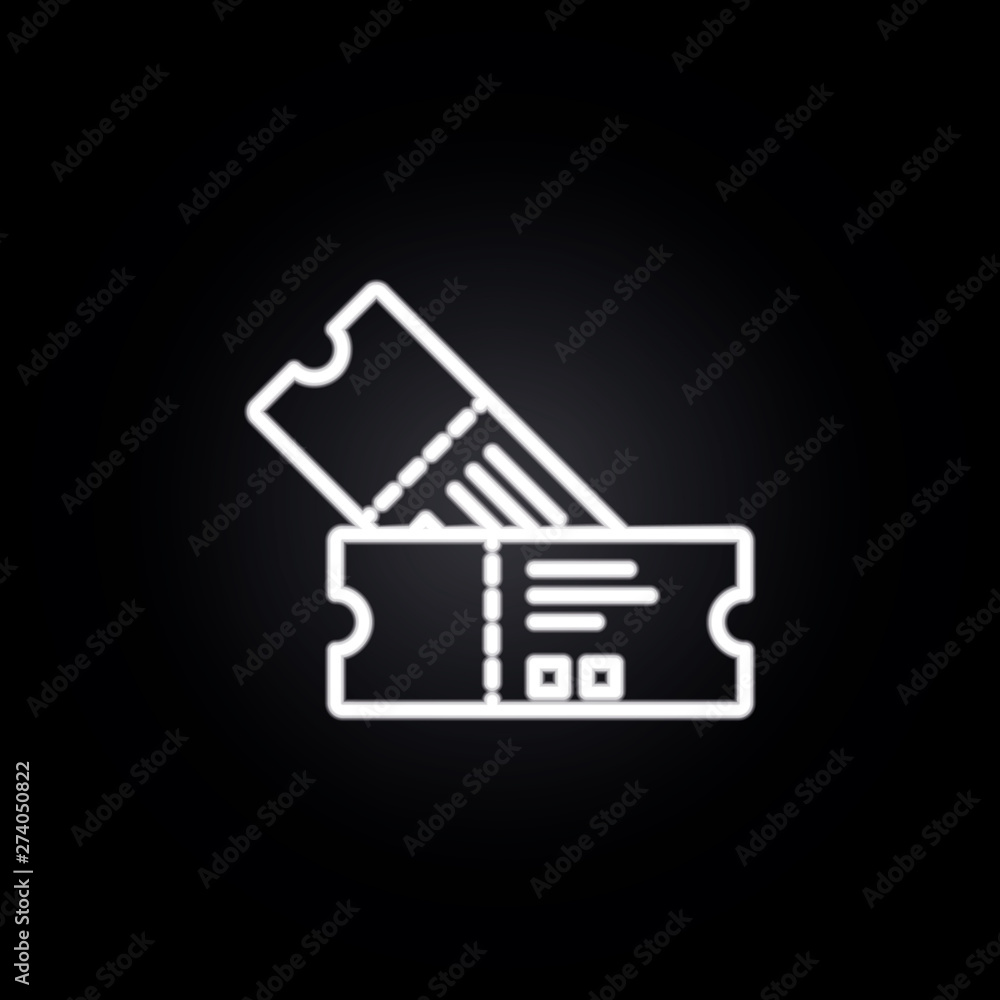 Poster ticket neon icon. elements of carnival and amusement set. simple icon for websites, web design, mobi