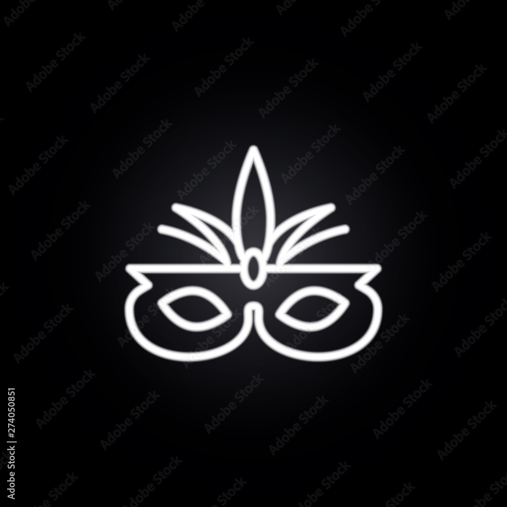 Poster carnival mask neon icon. elements of carnival and amusement set. simple icon for websites, web desig