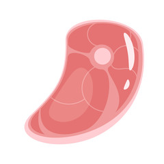 Raw beef steak flat vector illustration