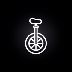 monocycle, bicycle neon icon. Elements of carnival and amusement set. Simple icon for websites, web design, mobile app, info graphics