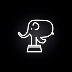 elephant, circus neon icon. Elements of carnival and amusement set. Simple icon for websites, web design, mobile app, info graphics