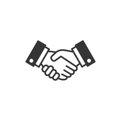 Handshake icon template black color editable. Handshake symbol Flat vector sign isolated on white background. Simple vector illustration for graphic and web design.
