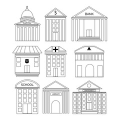 Concept of house and building icons.