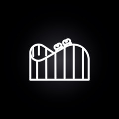 roller coaster neon icon. Elements of carnival and amusement set. Simple icon for websites, web design, mobile app, info graphics