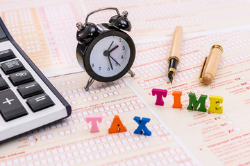 'Tax time' text on individual australian tax form