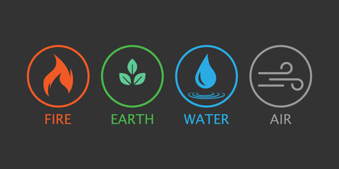 Four elements symbol. Vector illustration, flat design.