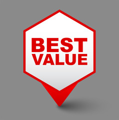 red vector banner best value