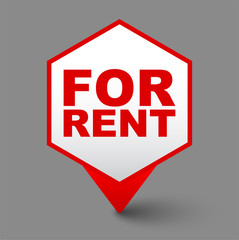 red vector banner for rent