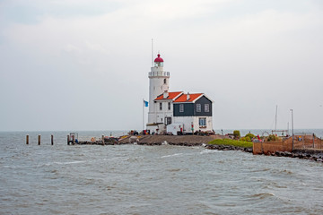 Traditional lighthouse 'Het Paard van Marken' in Marken the Netherlands