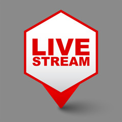 red vector banner live stream