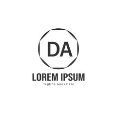 DA Letter Logo Design. Creative Modern DA Letters Icon Illustration