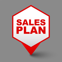 red vector banner sales plan
