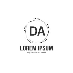 DA Letter Logo Design. Creative Modern DA Letters Icon Illustration